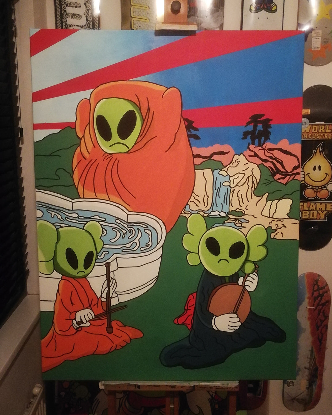 DMOVDO – ALIEN FOUNTAIN TRIPTYCH 3/3 (90 × 120 cm / 35.4 × 47.2 in)