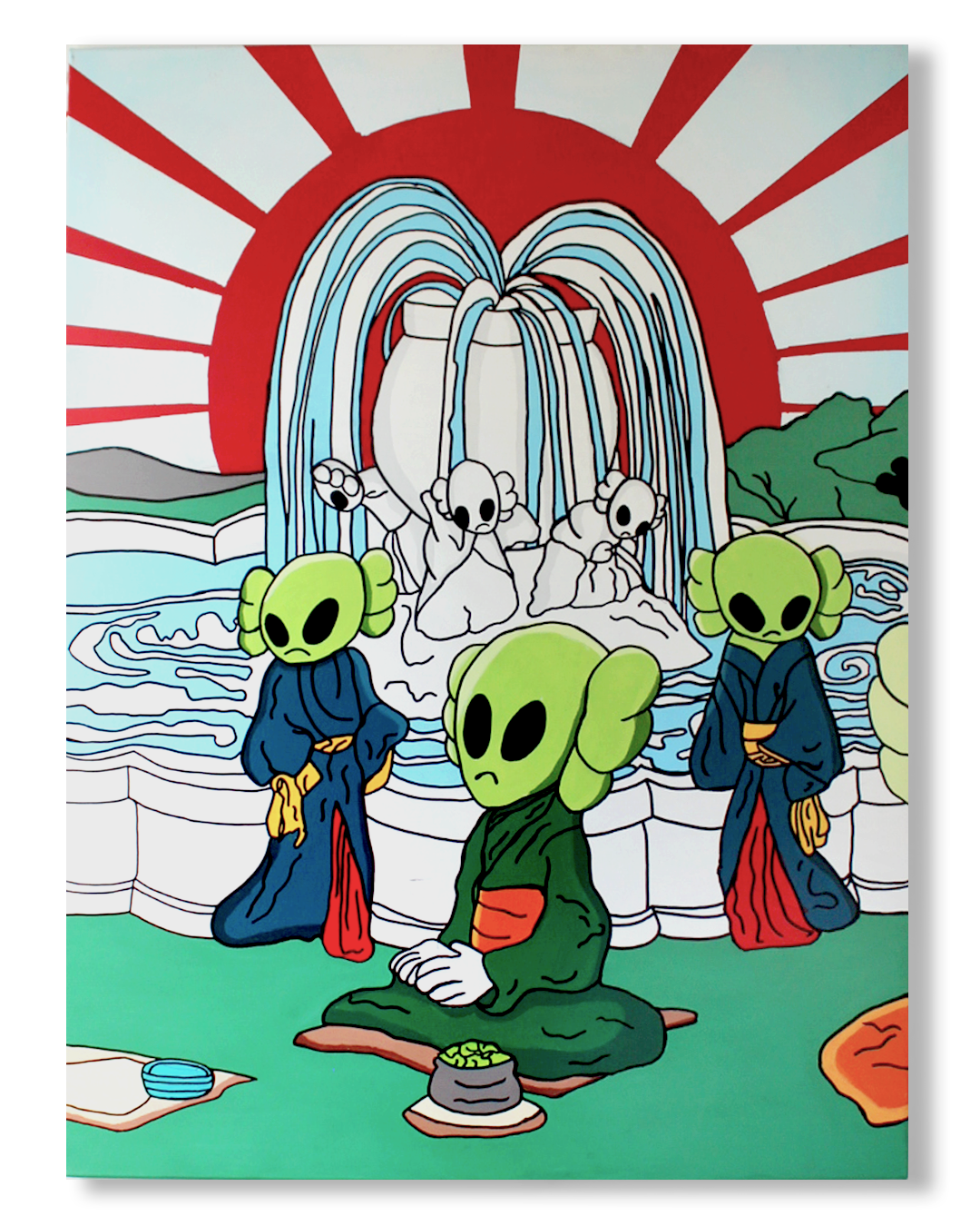 DMOVDO – ALIEN FOUNTAIN TRIPTYCH 2/3 (90 × 120 cm / 35.4 × 47.2 in)