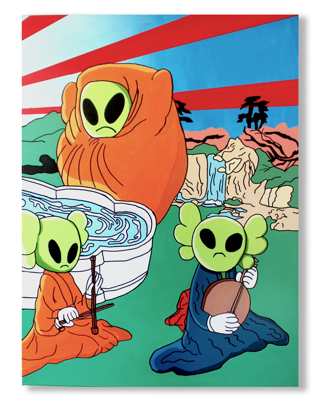 DMOVDO – ALIEN FOUNTAIN TRIPTYCH 3/3 (90 × 120 cm / 35.4 × 47.2 in)