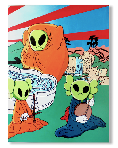 DMOVDO – ALIEN FOUNTAIN TRIPTYCH 3/3 (90 × 120 cm / 35.4 × 47.2 in)
