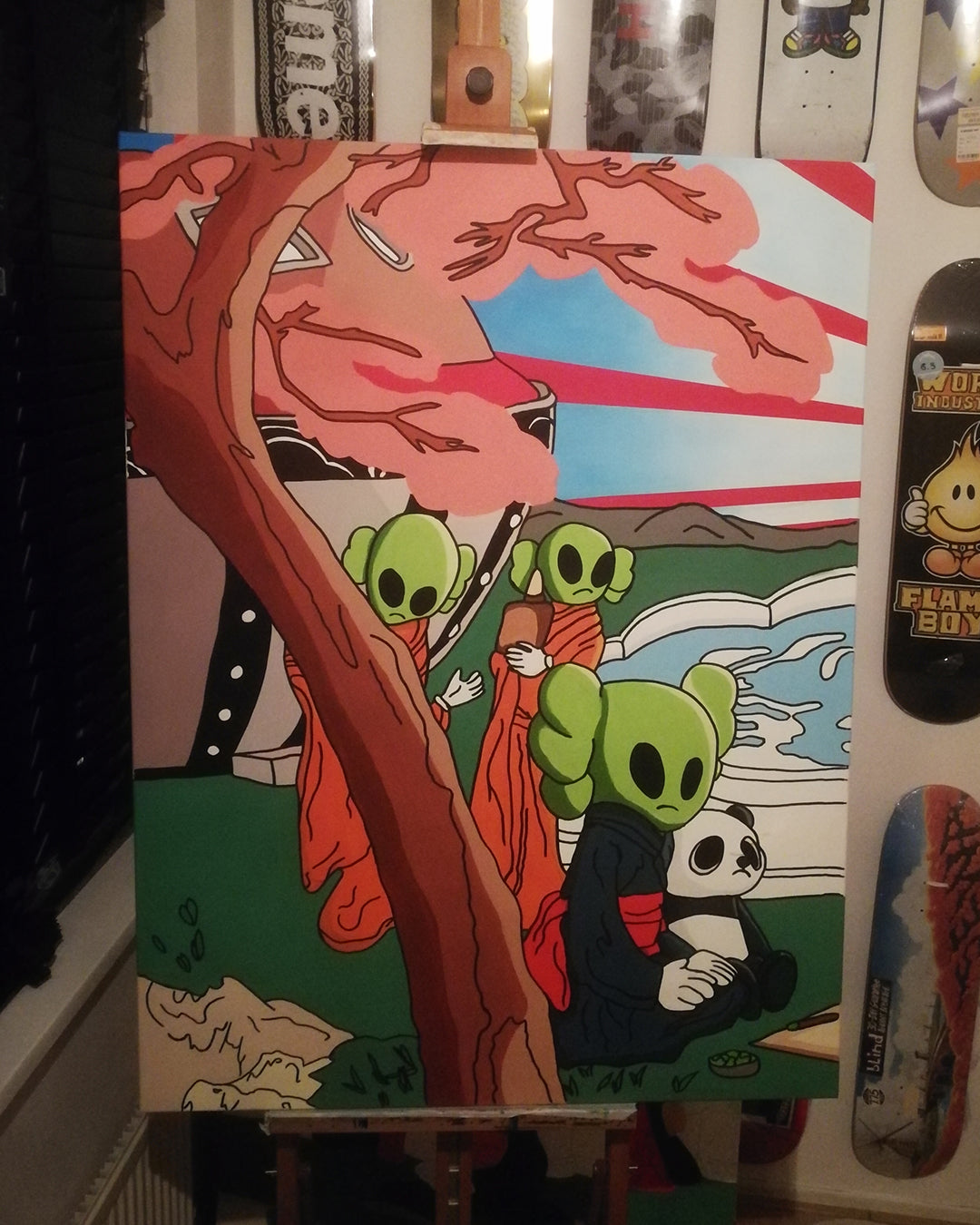 DMOVDO – ALIEN FOUNTAIN TRIPTYCH 1/3 (90 × 120 cm / 35.4 × 47.2 in)