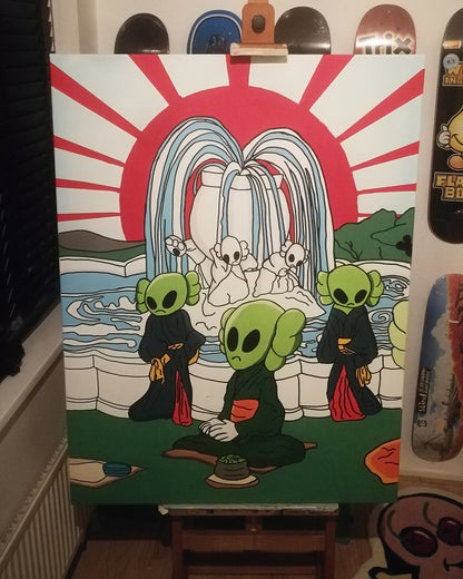 DMOVDO – ALIEN FOUNTAIN TRIPTYCH 2/3 (90 × 120 cm / 35.4 × 47.2 in)