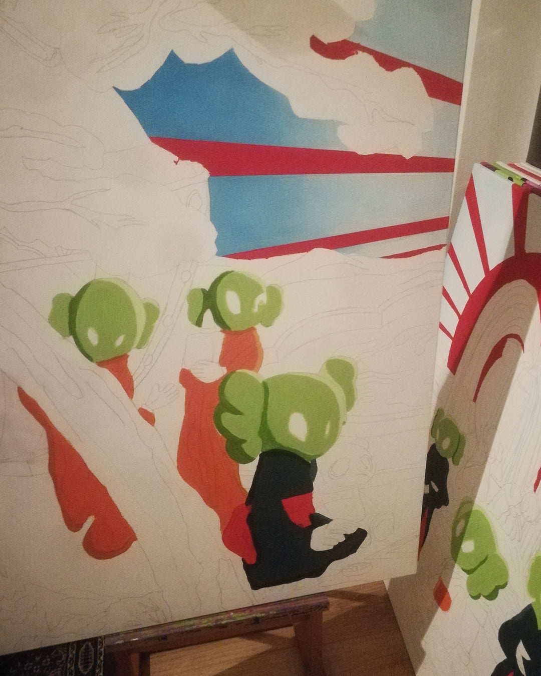 DMOVDO – ALIEN FOUNTAIN TRIPTYCH 1/3 (90 × 120 cm / 35.4 × 47.2 in)
