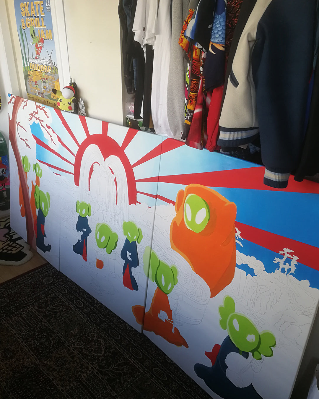 DMOVDO – ALIEN FOUNTAIN TRIPTYCH 3/3 (90 × 120 cm / 35.4 × 47.2 in)