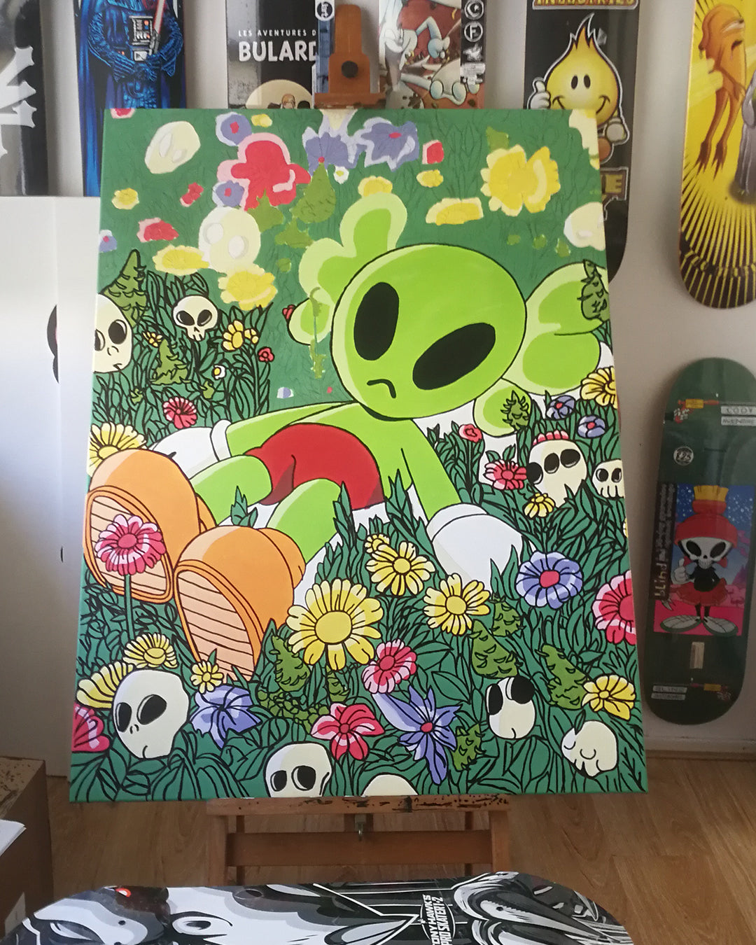 DMOVDO – ALIEN IN GRASS (90 × 120 cm / 35.4 × 47.2 in)