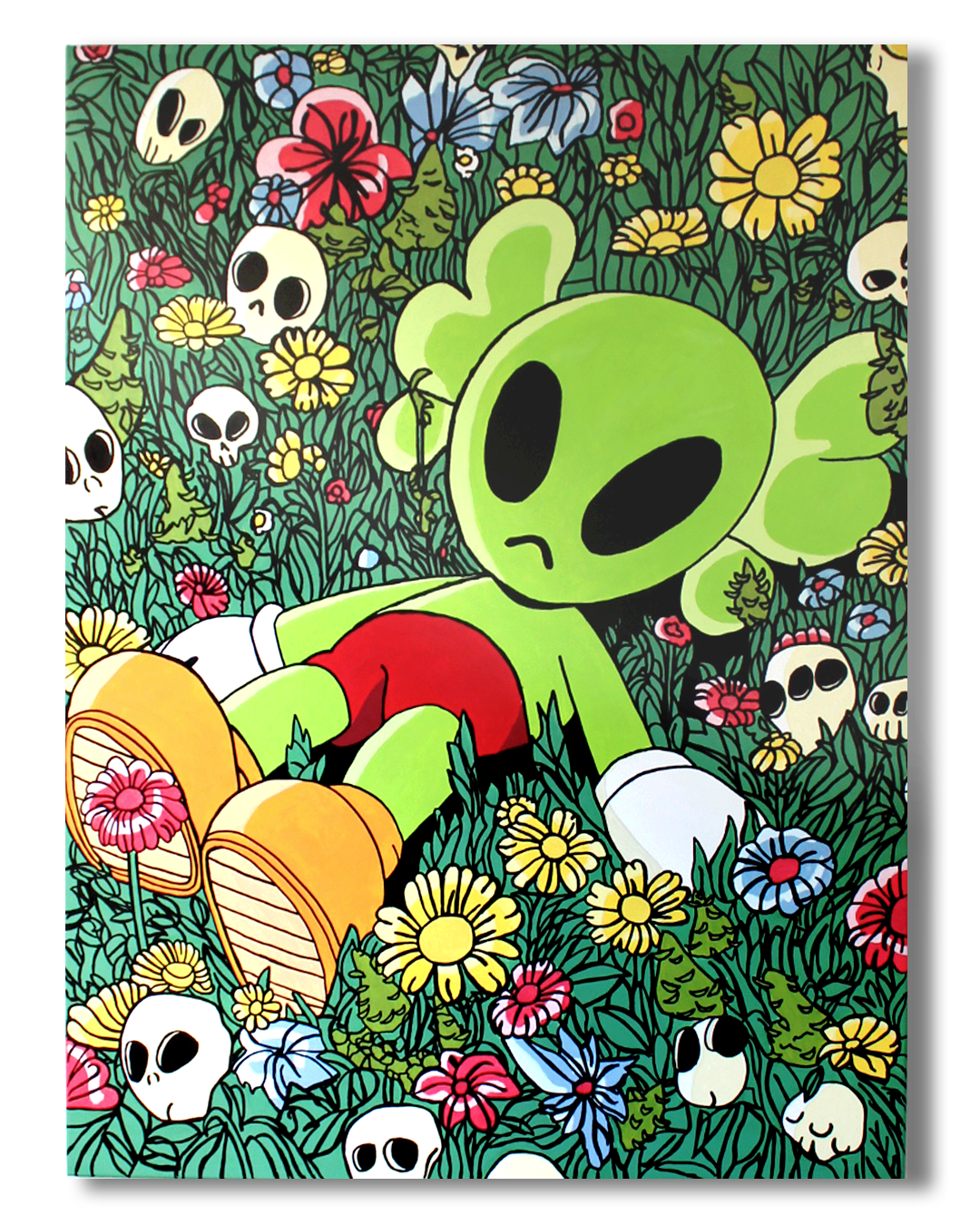 DMOVDO – ALIEN IN GRASS (90 × 120 cm / 35.4 × 47.2 in)
