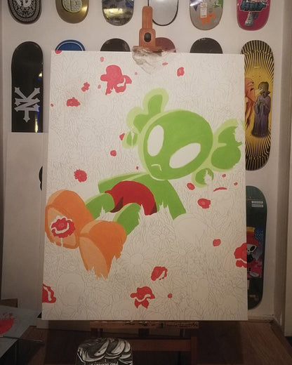 DMOVDO – ALIEN IN GRASS (90 × 120 cm / 35.4 × 47.2 in)