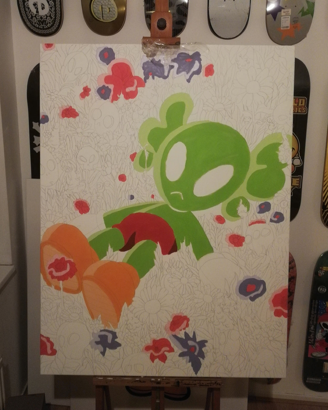 DMOVDO – ALIEN IN GRASS (90 × 120 cm / 35.4 × 47.2 in)