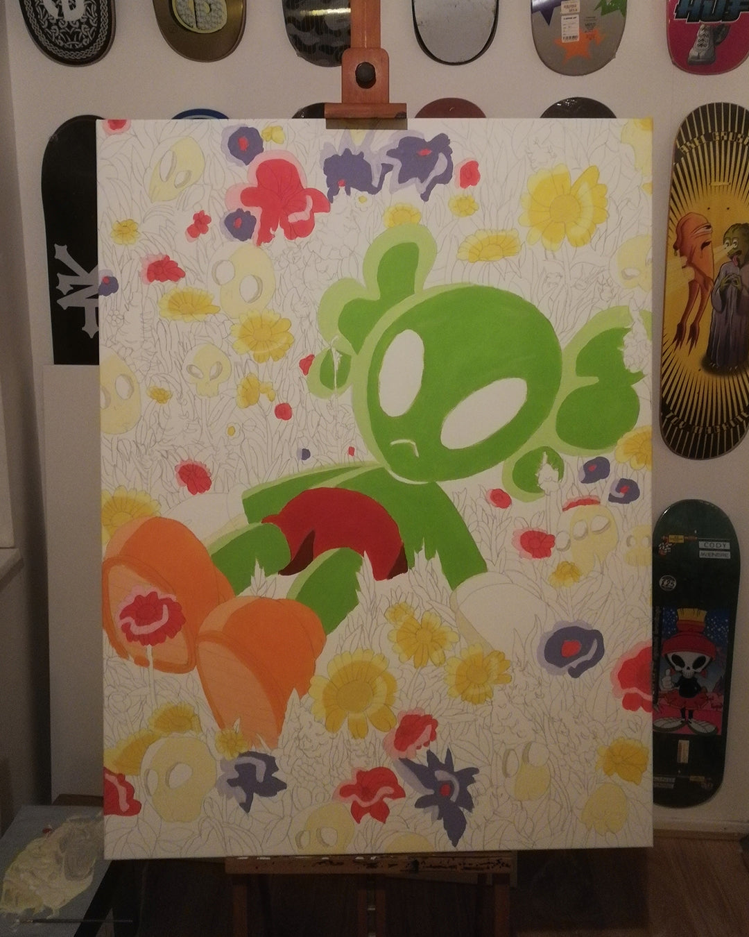 DMOVDO – ALIEN IN GRASS (90 × 120 cm / 35.4 × 47.2 in)