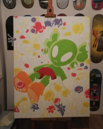 DMOVDO – ALIEN IN GRASS (90 × 120 cm / 35.4 × 47.2 in)