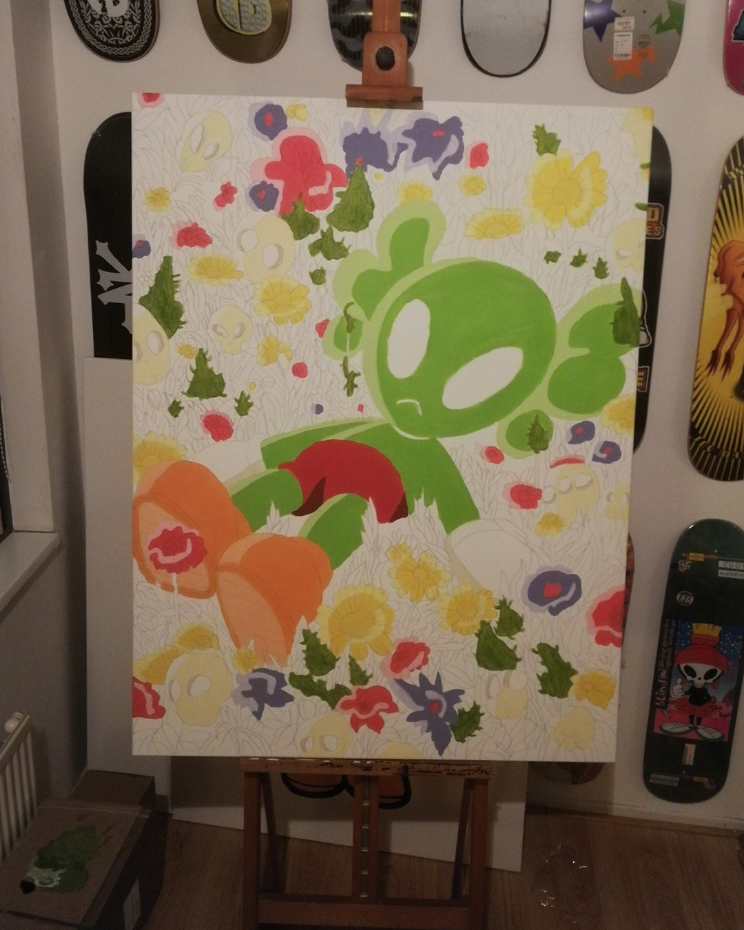 DMOVDO – ALIEN IN GRASS (90 × 120 cm / 35.4 × 47.2 in)