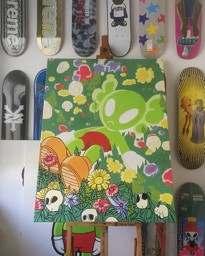 DMOVDO – ALIEN IN GRASS (90 × 120 cm / 35.4 × 47.2 in)