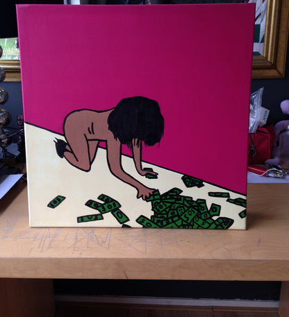 DMOVDO – COLLECTING MONEY (50 × 50 cm / 19.7 × 19.7 in)