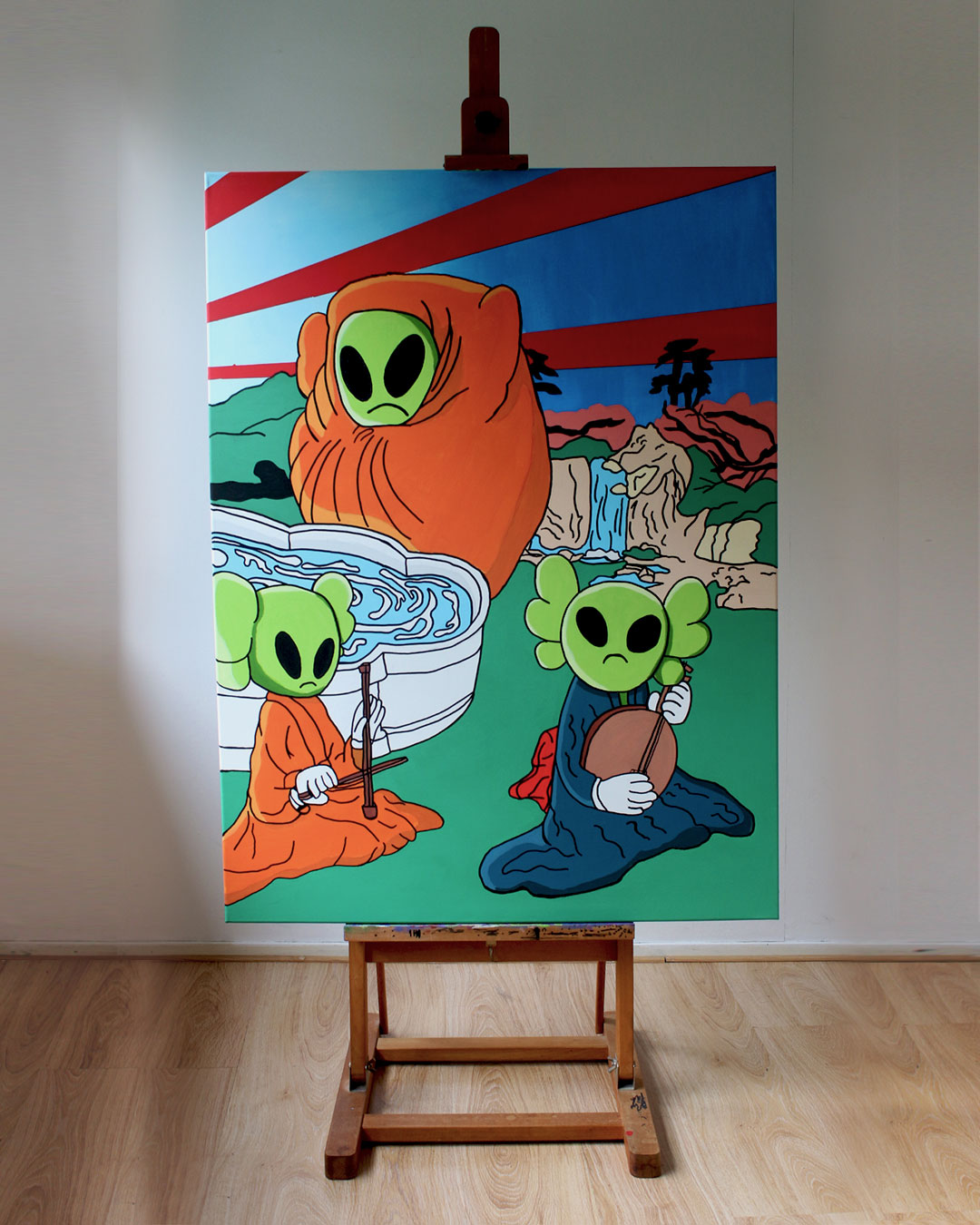 DMOVDO – ALIEN FOUNTAIN TRIPTYCH 3/3 (90 × 120 cm / 35.4 × 47.2 in)