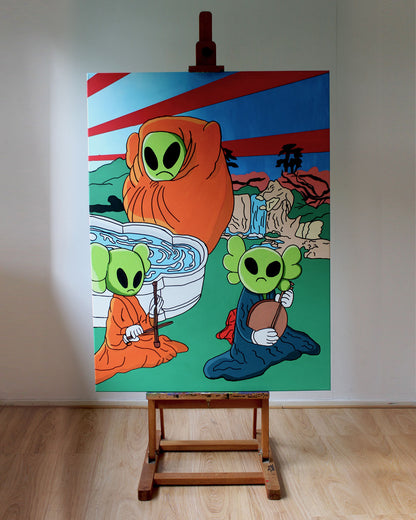 DMOVDO – ALIEN FOUNTAIN TRIPTYCH 3/3 (90 × 120 cm / 35.4 × 47.2 in)
